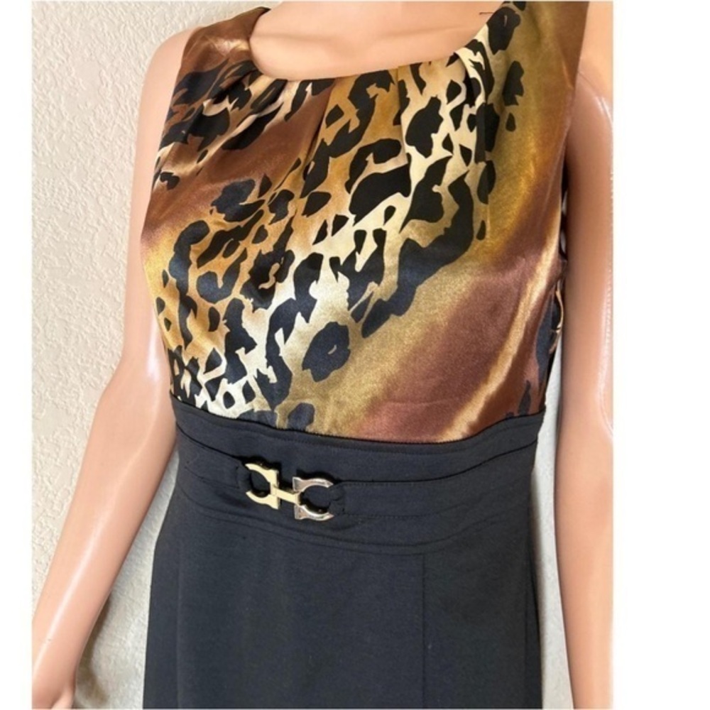 Alyx Black and Gold Sheath Dress Cowl Neck Sleeveless
